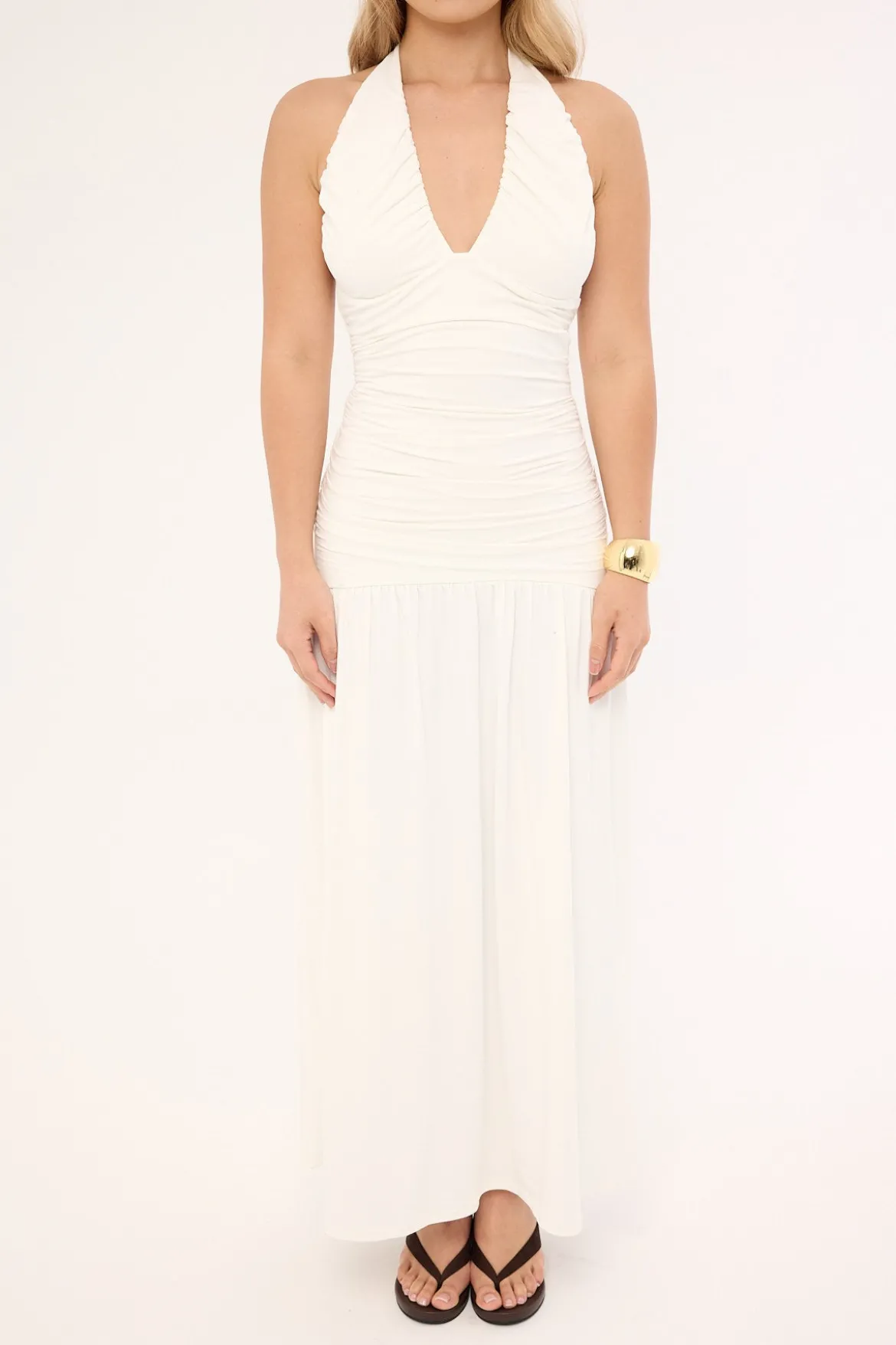 Suvi Halter Maxi Dress White
