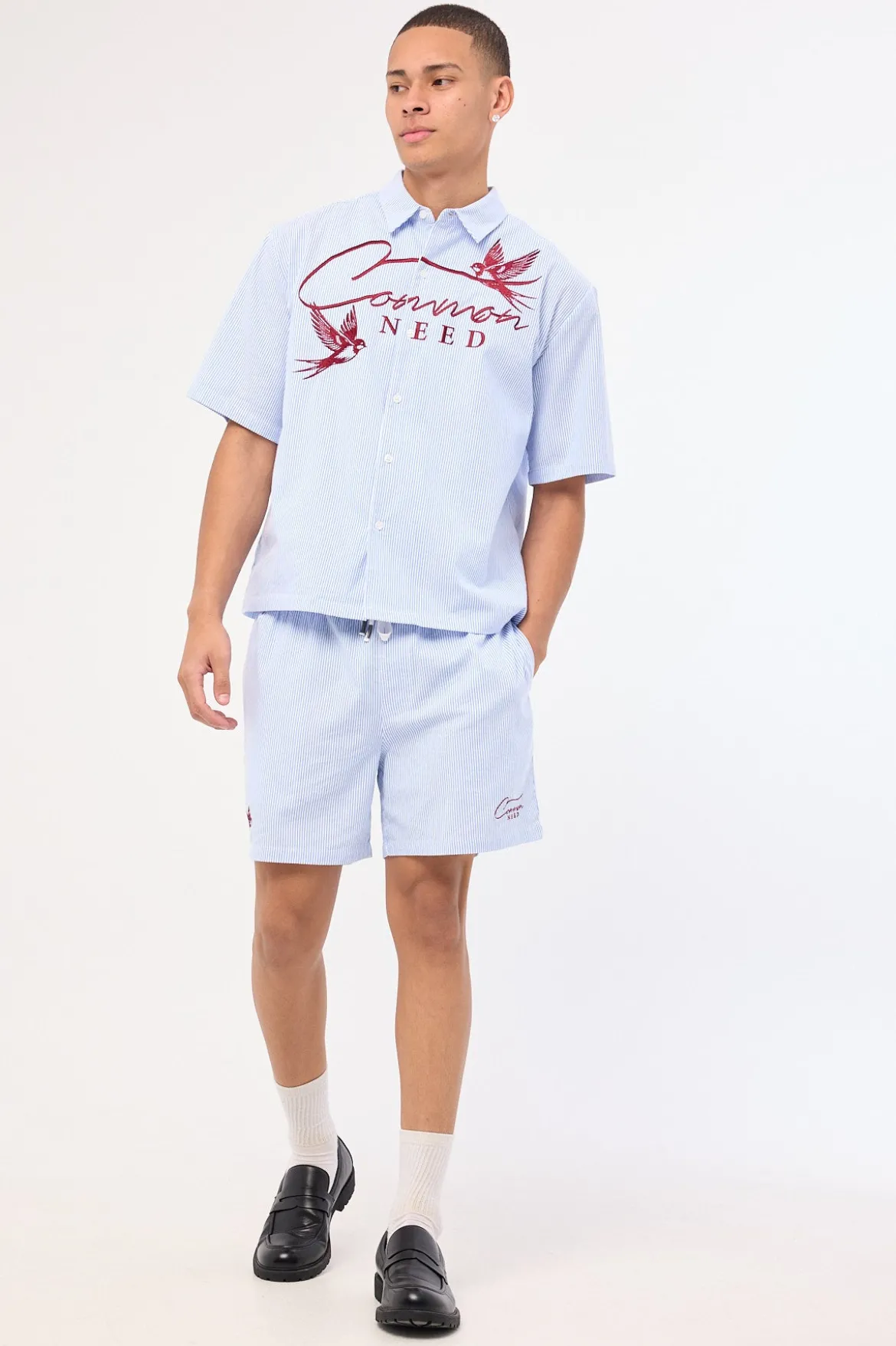Swallows Cotton Short Blue Stripe