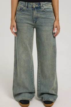 Sweeper Wide Leg Jean Garbage Grime Blue