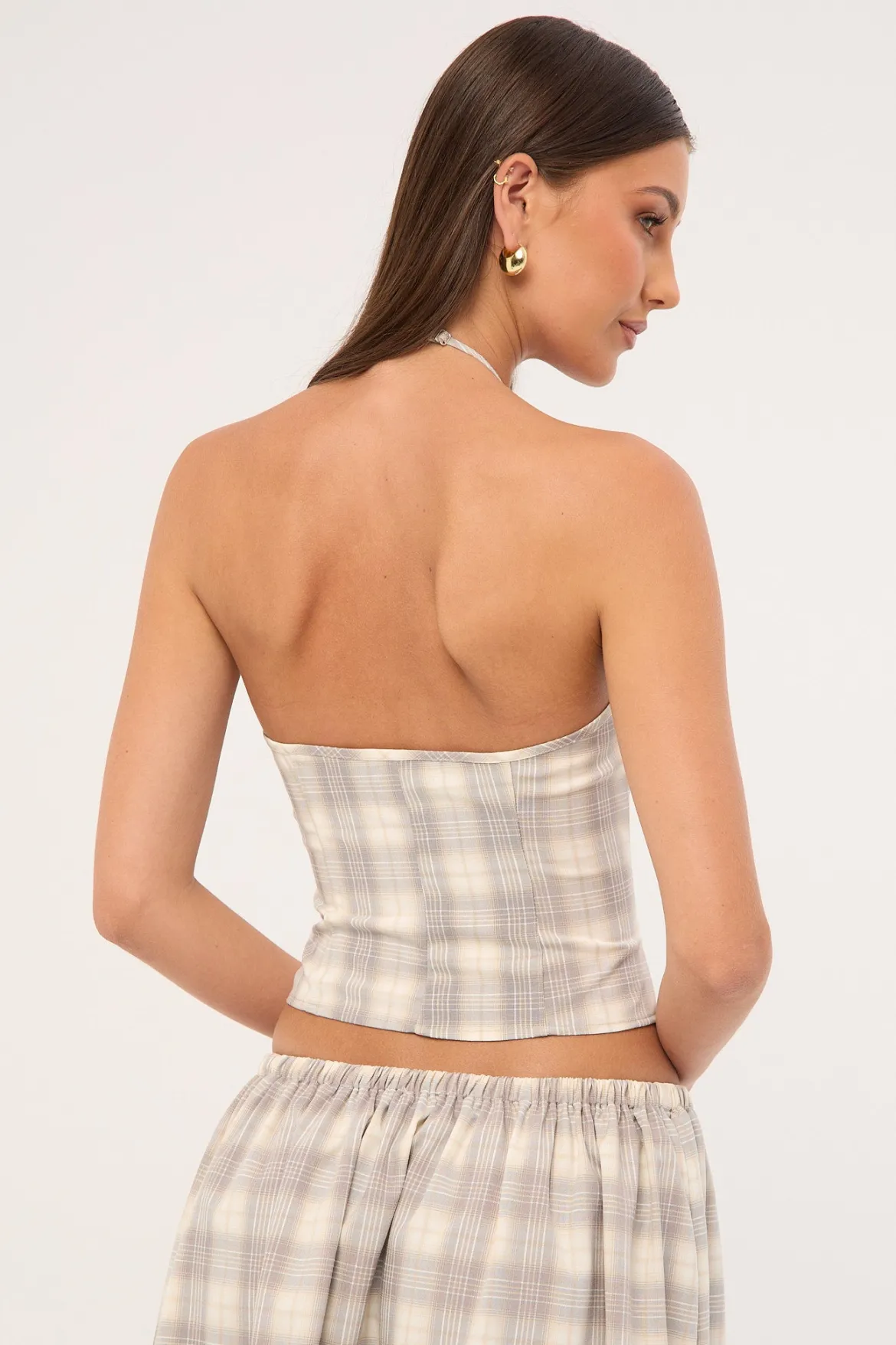 Sweet Escape Cami Smoke Plaid