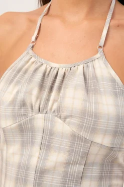 Sweet Escape Cami Smoke Plaid