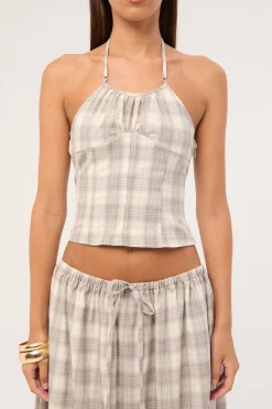 Sweet Escape Cami Smoke Plaid