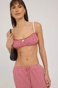 Sweet Ruby Gingham Bralette Red Gingham