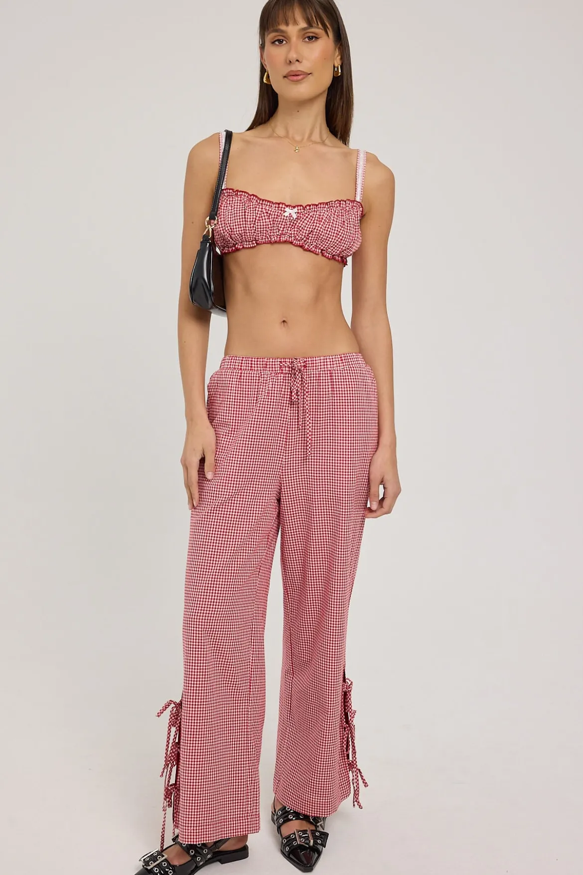 Sweet Ruby Gingham Bralette Red Gingham