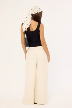 Sylvie High Rise Pants Cream
