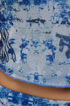 Tagged Mirror Recycled Mesh Tank Word Print