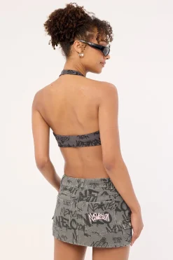 Tagger Cargo Skort Washed Black