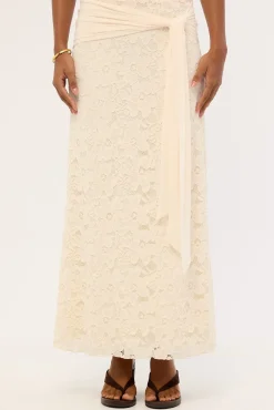 Tahlia Lace Maxi Skirt Cream