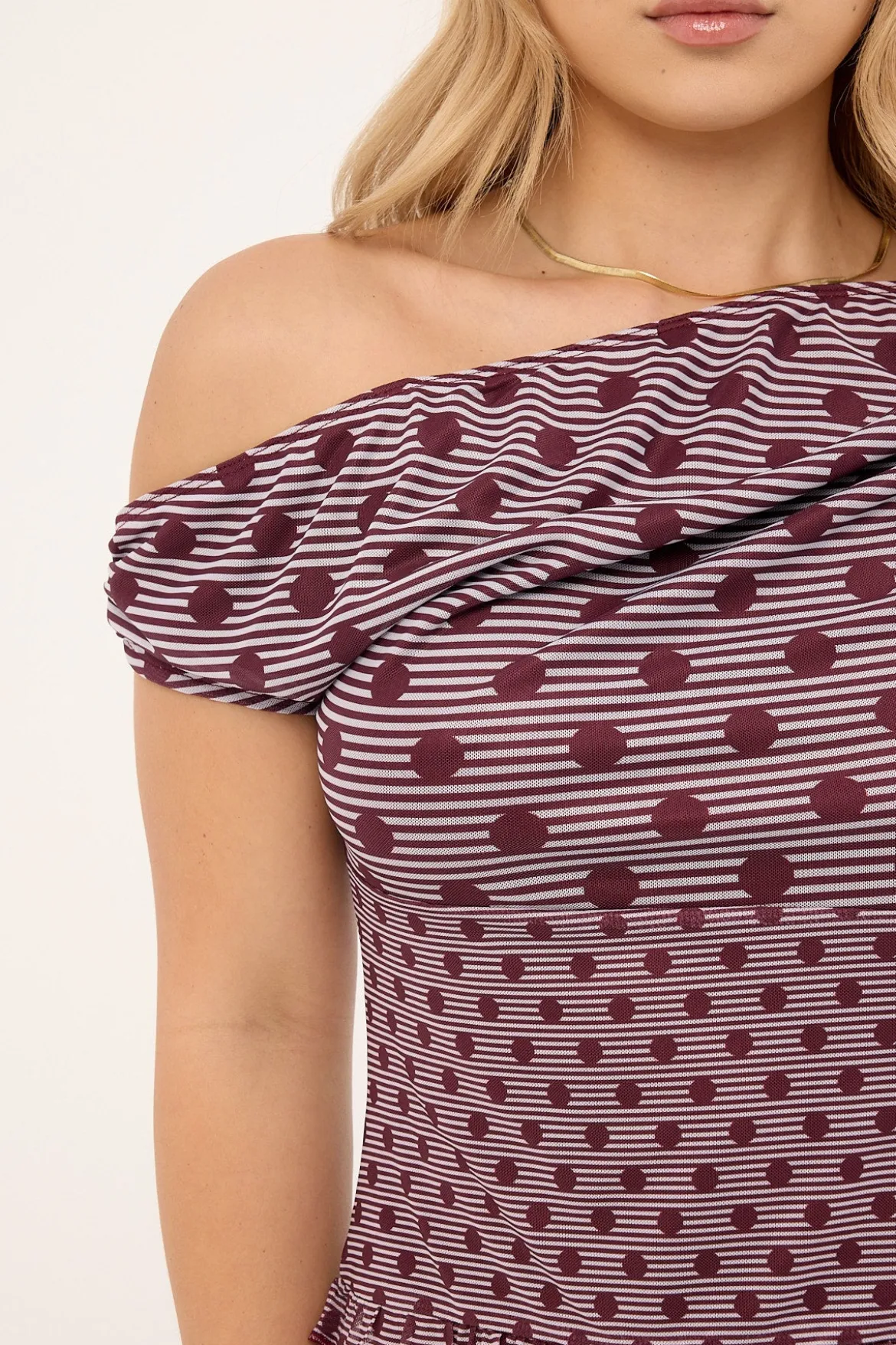 Tarya Top Stripe Polka Plum