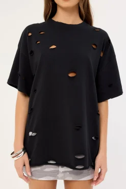 Tatter Heavyweight Relaxed Tee Washed Black