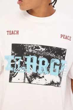 Teach Peace Gorilla Fit Tee White