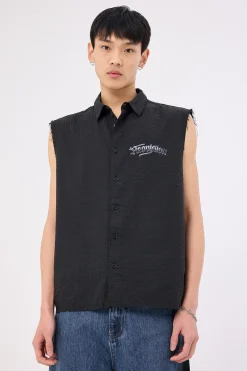Temptation Cropped Sleeveless Shirt Black
