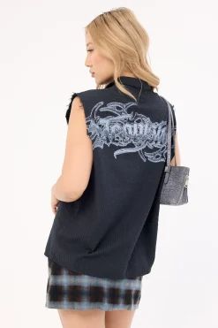 Temptation Cropped Sleeveless Shirt Black