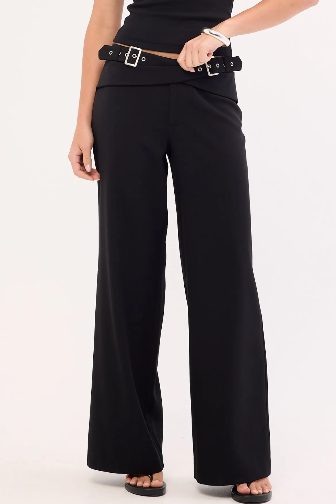 Terminal Cross Belt Low Rise Pant Black