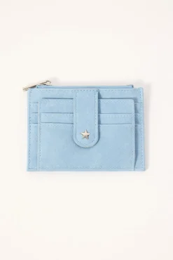The Daisy Card Wallet Faux Blue Suede