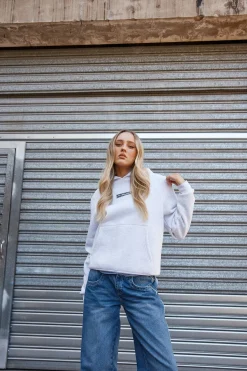 The Essentials Oversized Hooded Fleece Ecru Marle