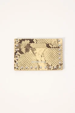 The Rae Stud Card Wallet Snakeskin