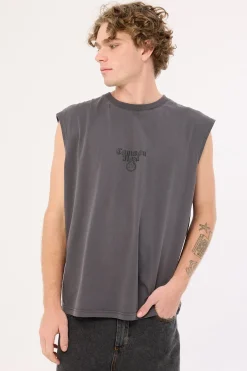 Themis Muscle Tank Washed Black