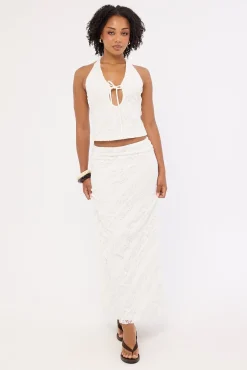 Thessia Tie Halter Top White