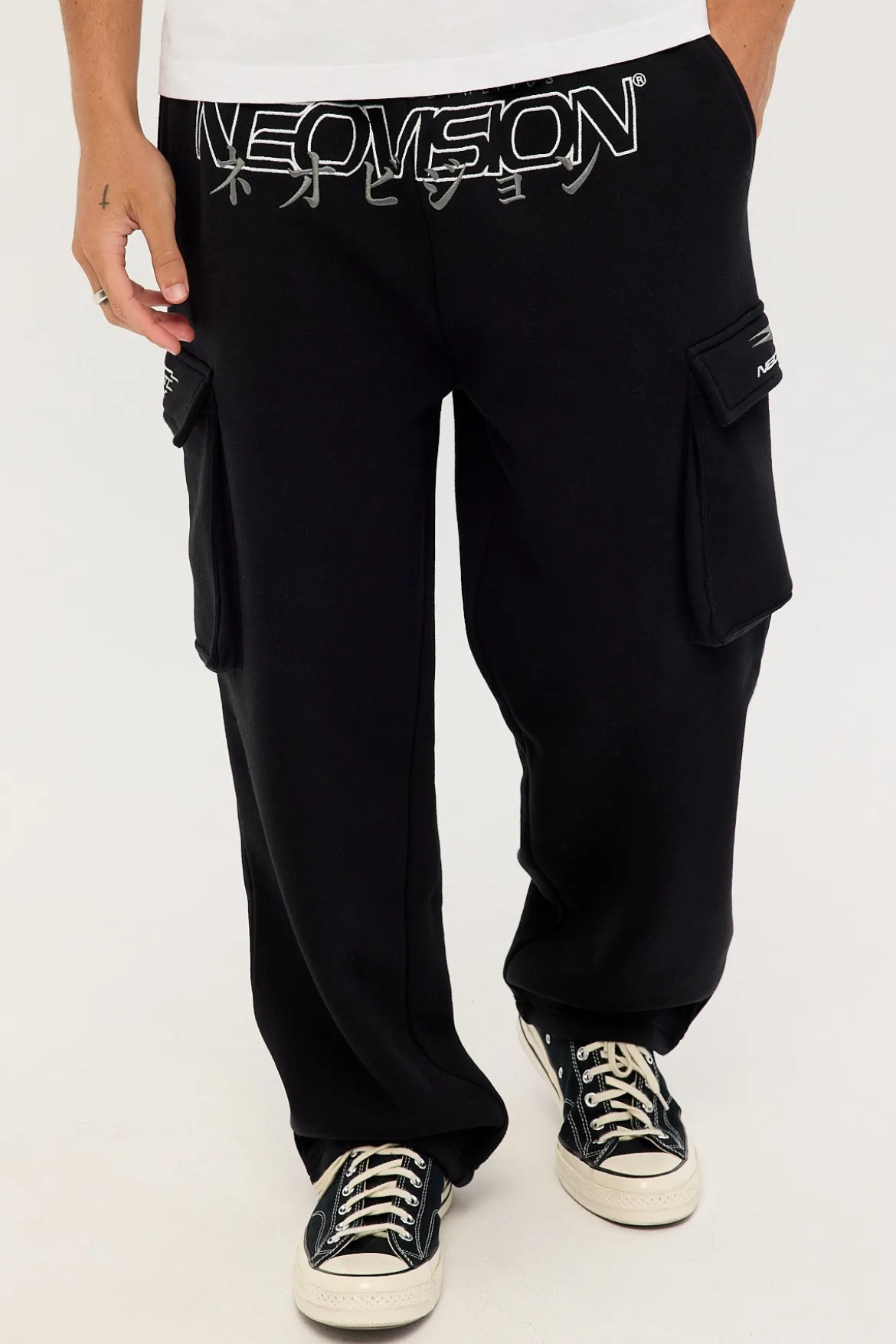 Thrash Baggy Elastic Cuff Sweat Pant Black