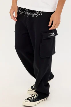 Thrash Baggy Elastic Cuff Sweat Pant Black
