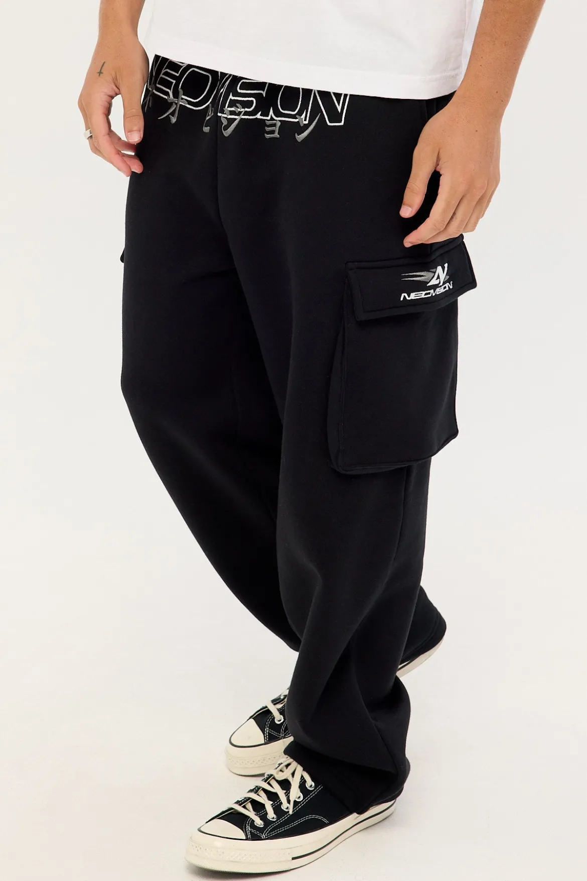 Thrash Baggy Elastic Cuff Sweat Pant Black