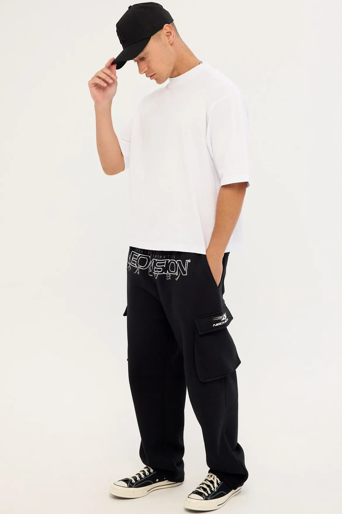 Thrash Baggy Elastic Cuff Sweat Pant Black