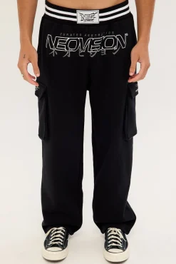Thrash Baggy Elastic Cuff Sweat Pant Black