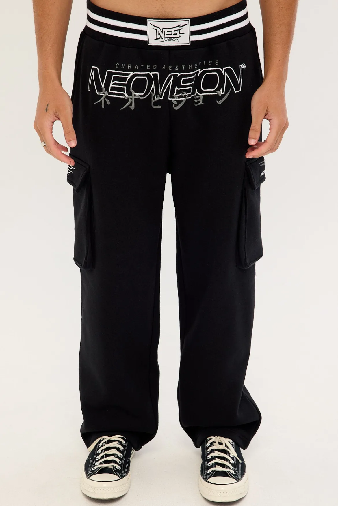 Thrash Baggy Elastic Cuff Sweat Pant Black