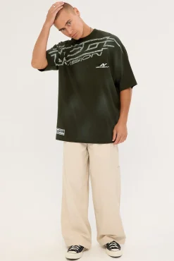 Thrash Oversize Super Heavy Tee Sunfade Dark Khaki