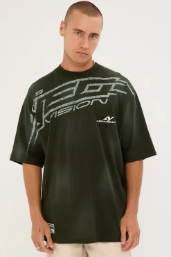 Thrash Oversize Super Heavy Tee Sunfade Dark Khaki