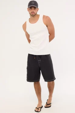 Throw On Boardshort Black/White