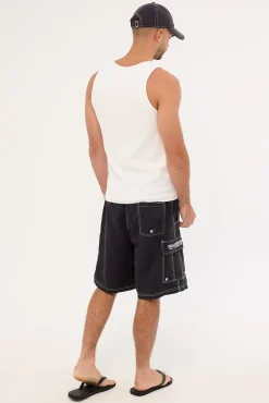Throw On Boardshort Black/White