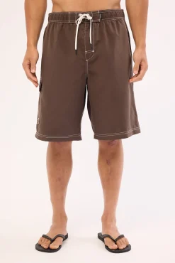 Throw On Boardshort Dark Brown