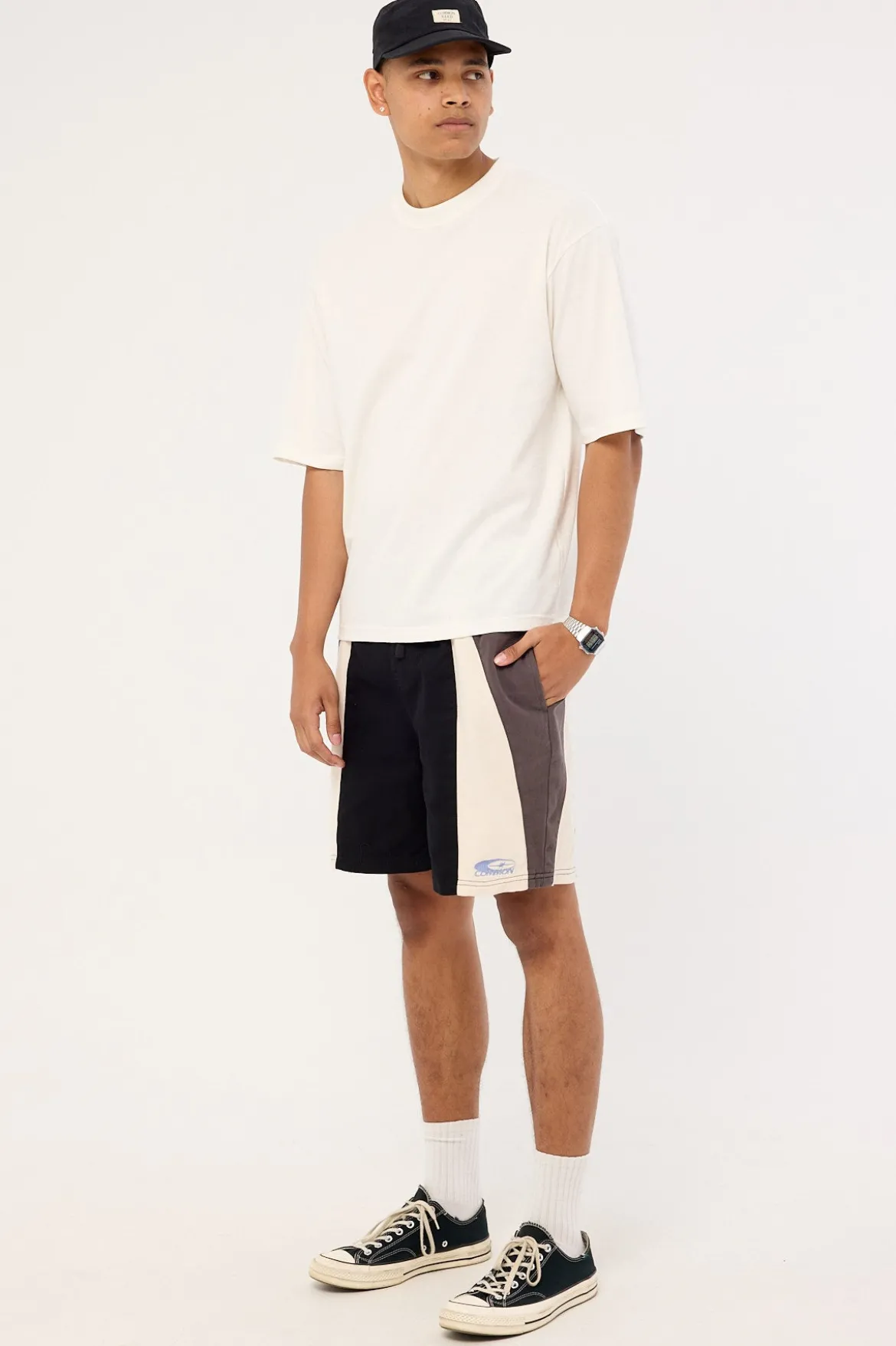 Tide Elastic Waist Short Black/Grey/White