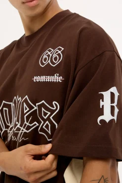 Till Death Panel Tee Choc Brown/Stone