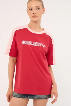 Timmy Target Oversized Tee Vintage Red/Baby Pink/White