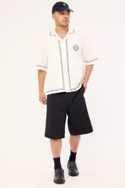 Token Boxy Cropped Resort Shirt White