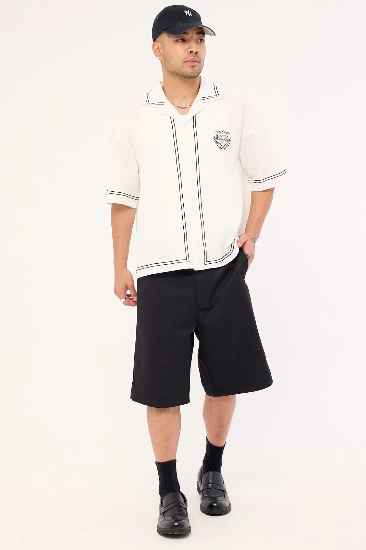 Token Boxy Cropped Resort Shirt White