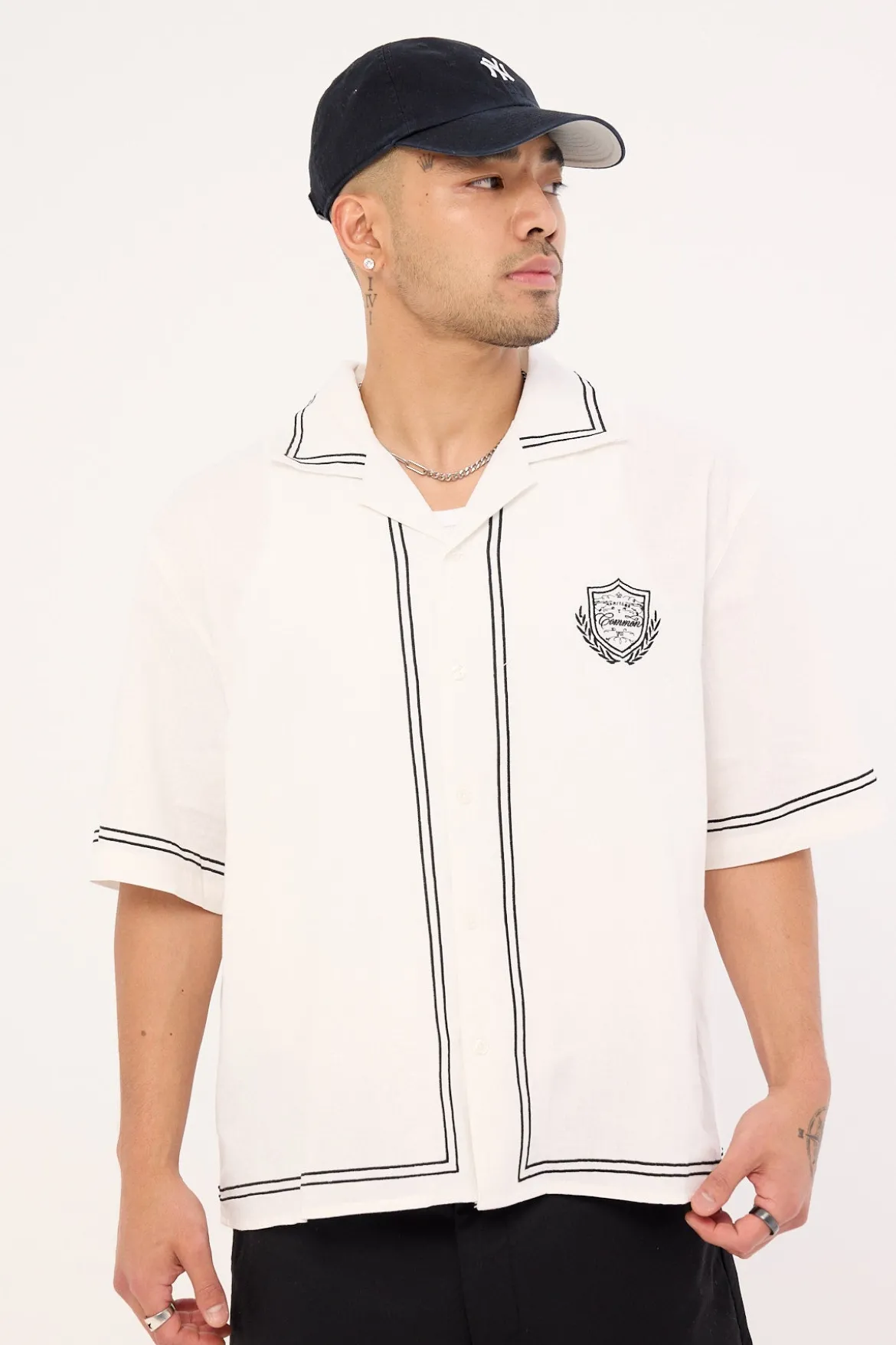 Token Boxy Cropped Resort Shirt White