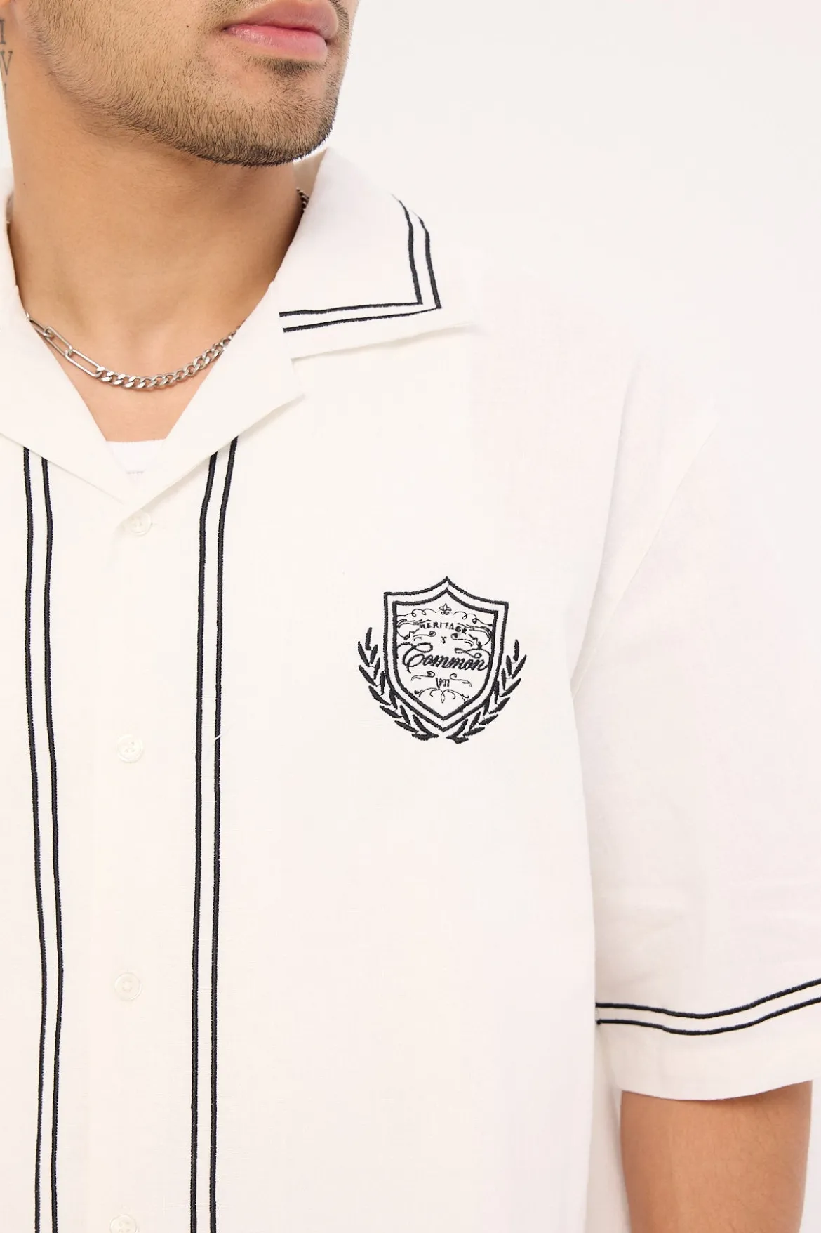Token Boxy Cropped Resort Shirt White