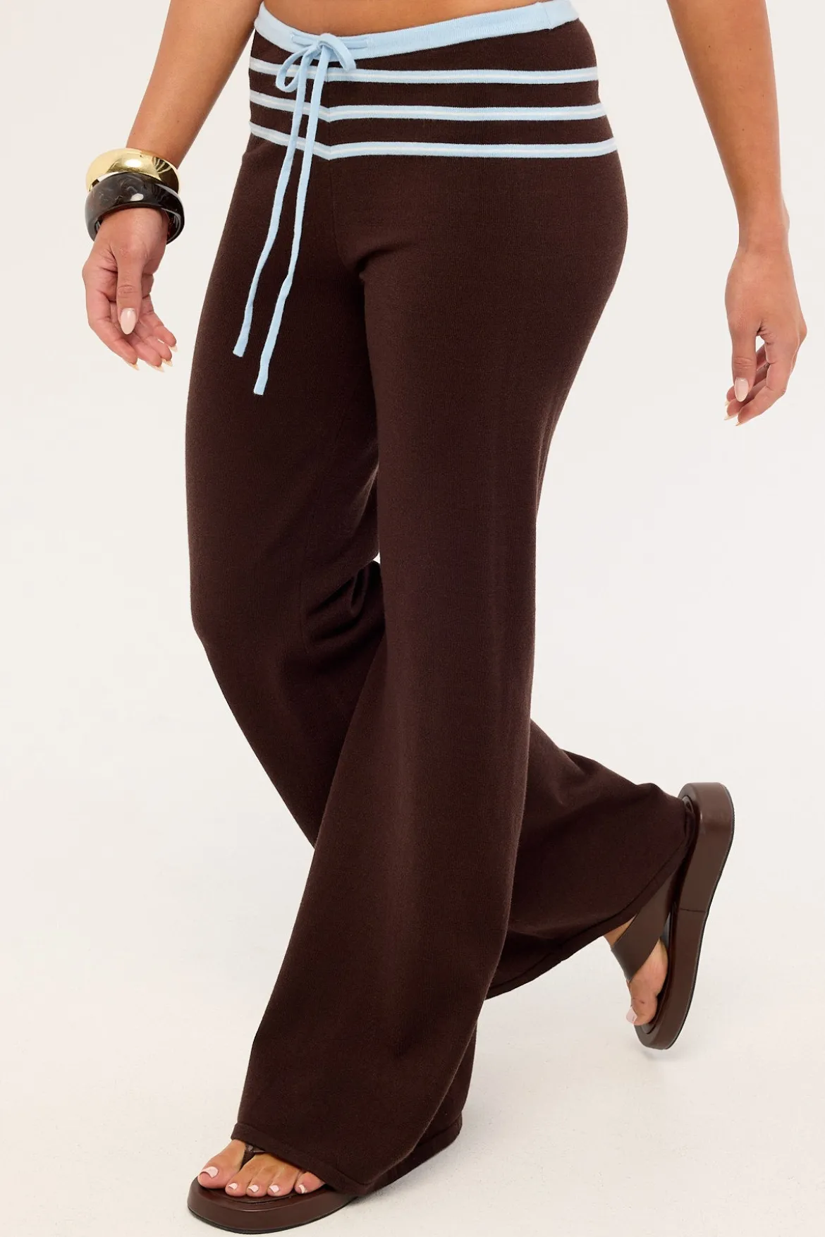Tommi Stripe Knit Pant Brown