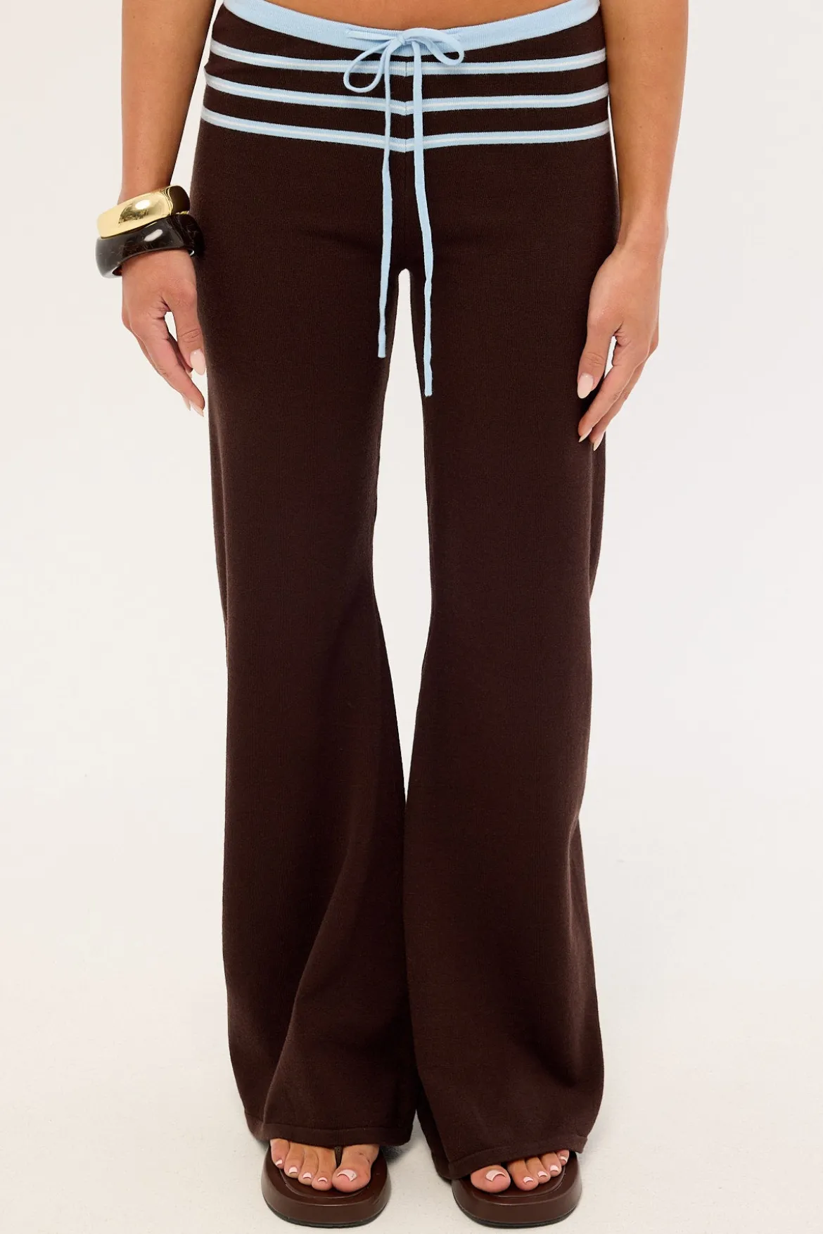 Tommi Stripe Knit Pant Brown