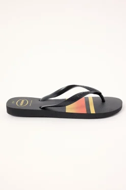 Top Basic Thong Black Yellow