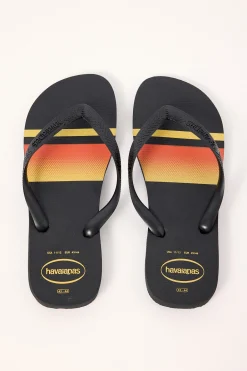 Top Basic Thong Black Yellow