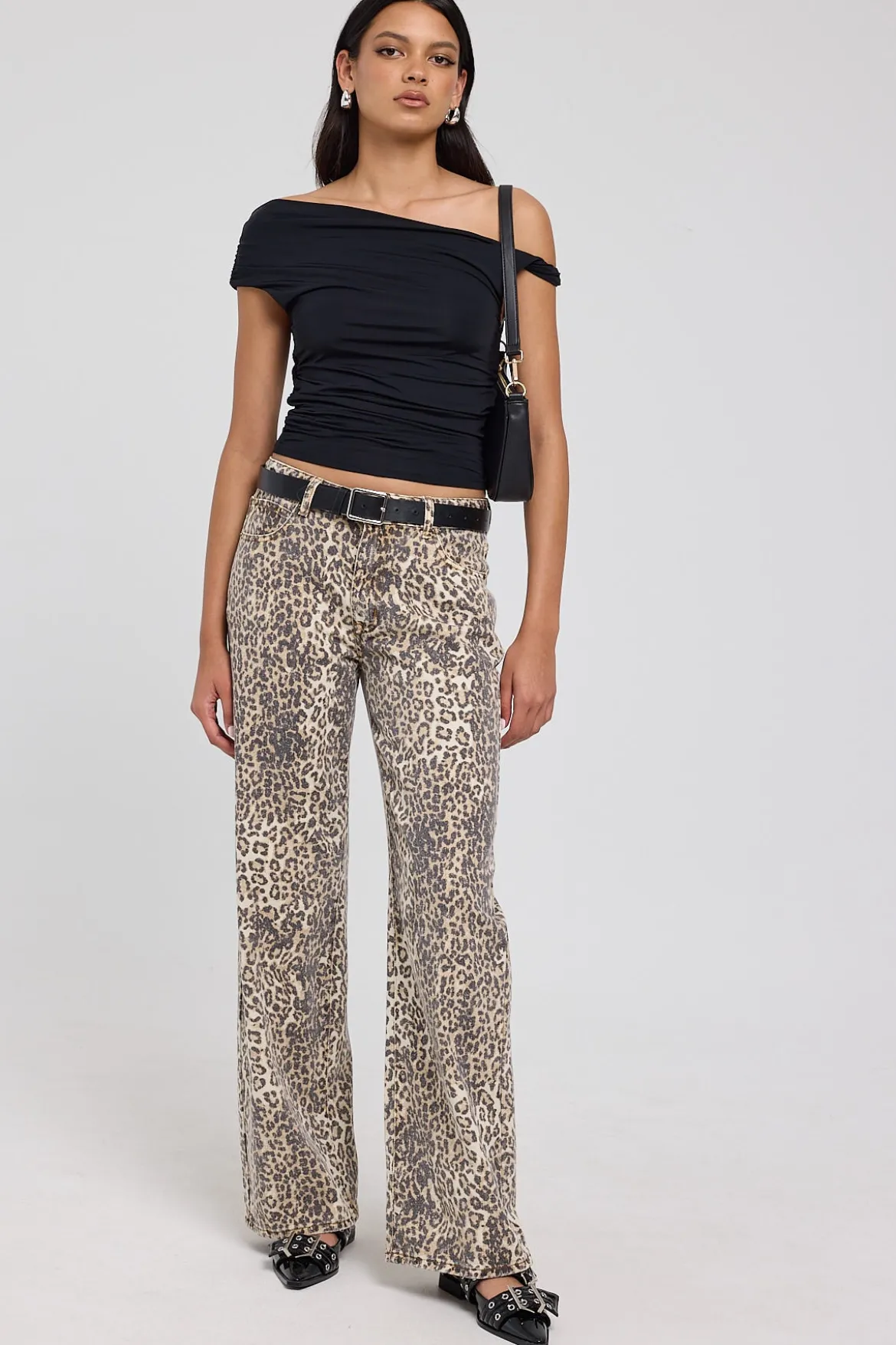 Top Model Jean Faded Leopard