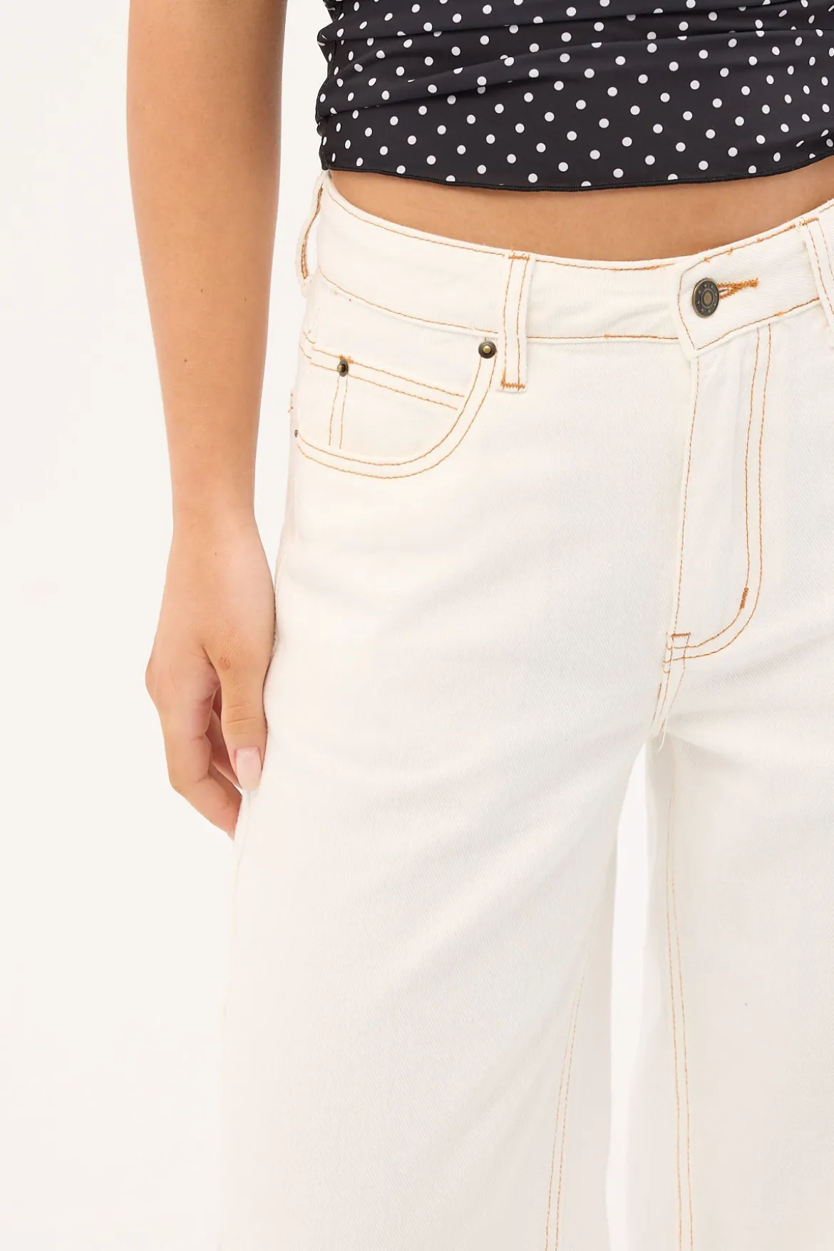 Top Model Mid Baggy Jean Porcelain