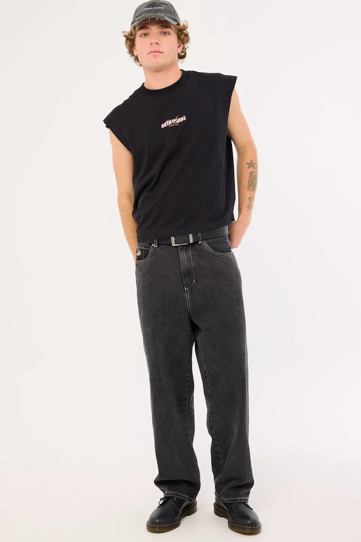 Tora Cropped Muscle Tank Black