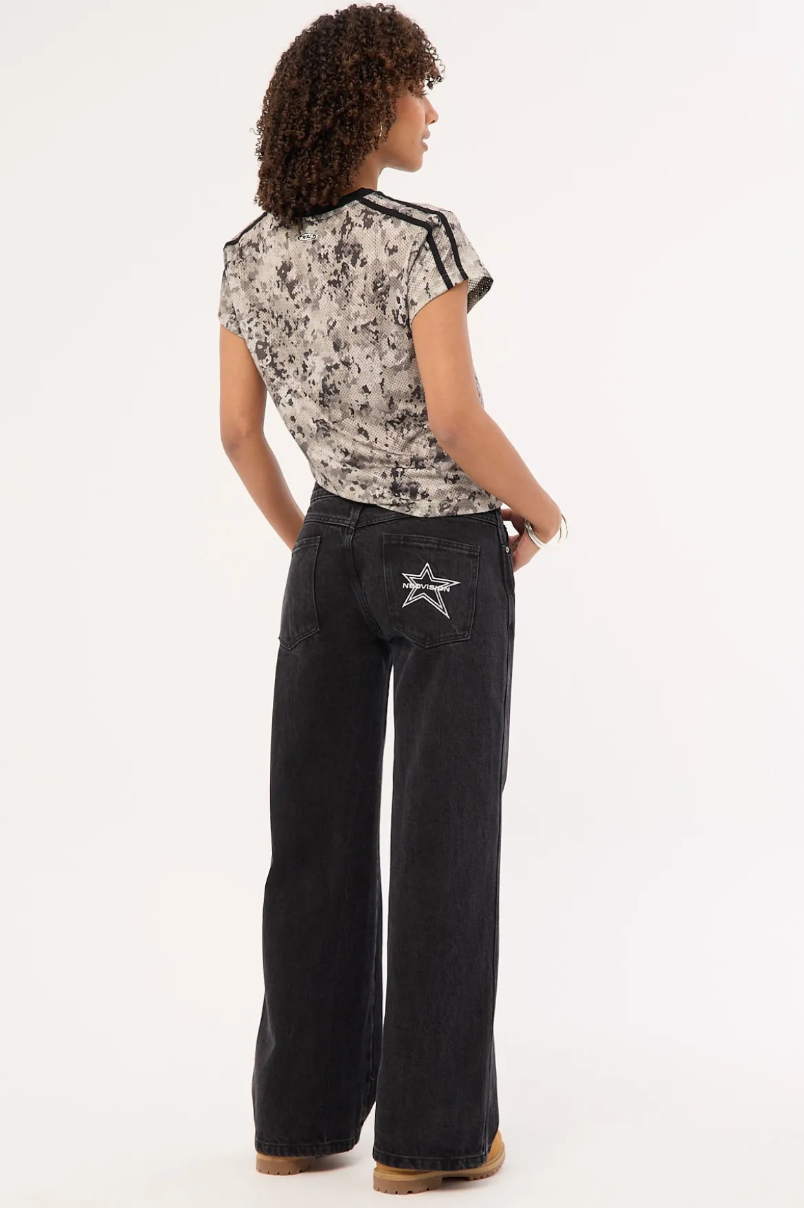 Torn Instinct Low Baggy Jean Washed Black