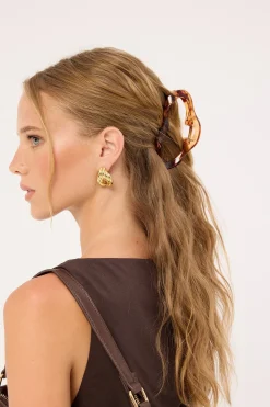 Tort Hair Claw Clip Brown